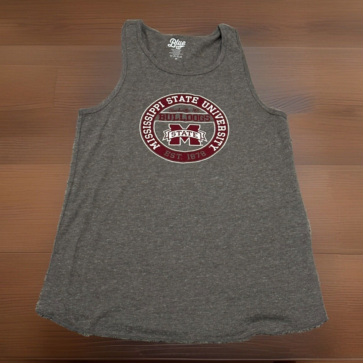 Mississippi State Bulldogs Womens Graphic Tank Tap Brand Blue 84 Gray Sz M